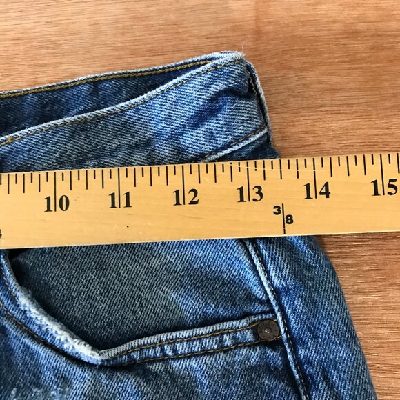 Boyish Billy Jeans Women 26 Blue Mid Rise Button Fly Distressed Raw Hem Boho - Picture 9 of 12